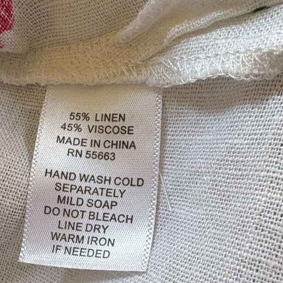 Lightweight linen blend Ivory Floral Button-Up Blouse - Bright Multi - Picture 7 of 9